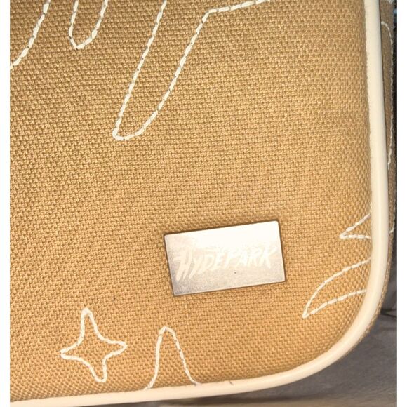 Hyde Park HP Logo Stitch Crossbody Bag NWT Khaki Cream Chain Strap Streetwear - Picture 9 of 9